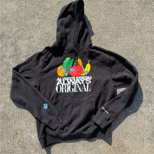 adidas Black Hoodie with Multicolor Fruit Print